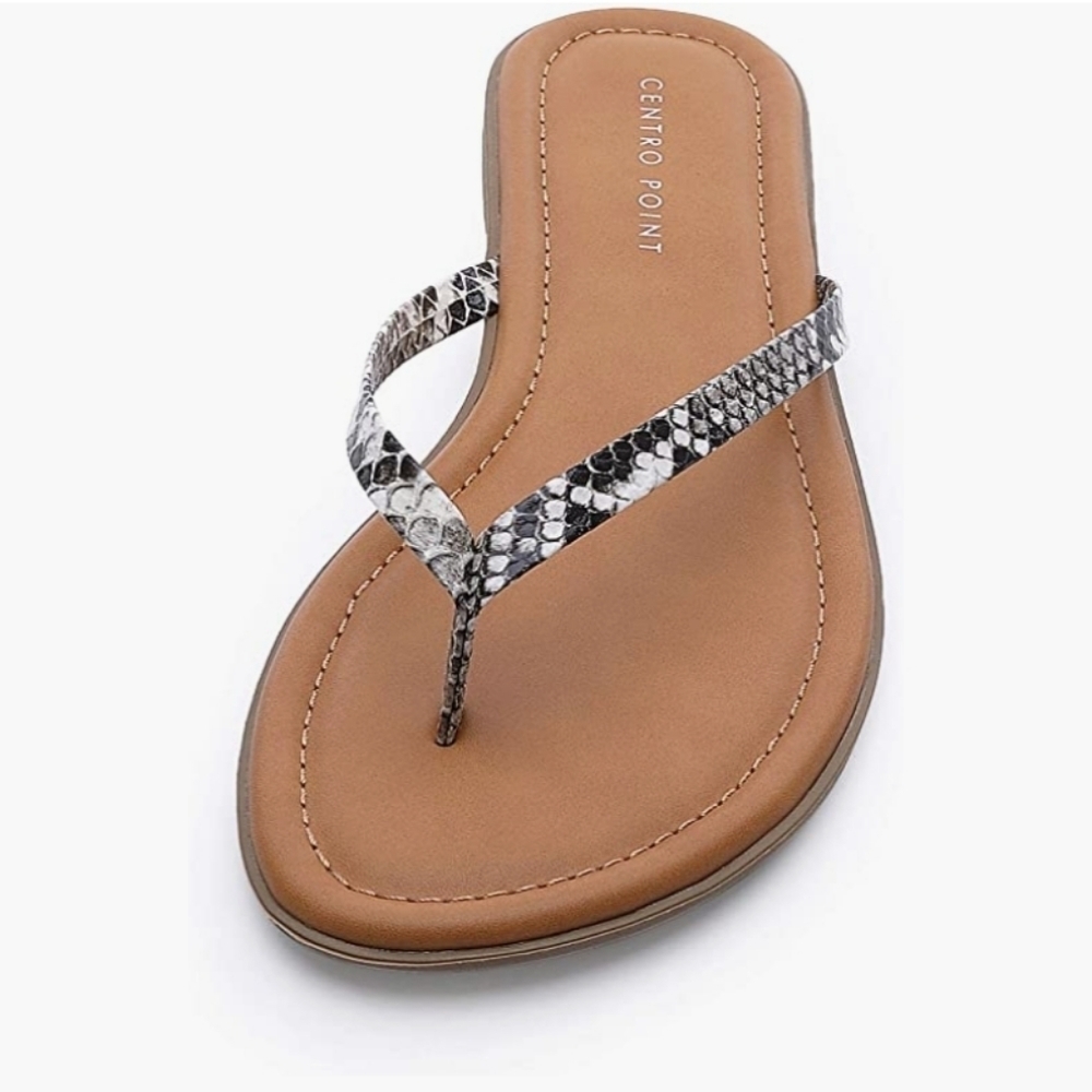 Centropoint Sandals Serpentine Faux Snakeskin Thong Sandals Size 7